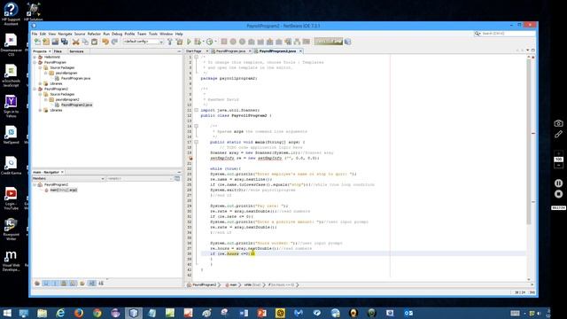 Netbeans Java Payroll Program with while (true) loop смотреть онлайн