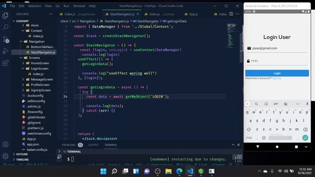 React Native Chat app part 6 смотреть онлайн