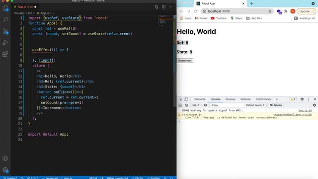 Learn React useRef Hook with Examples | React Ref Hook | ReactJS смотреть онлайн