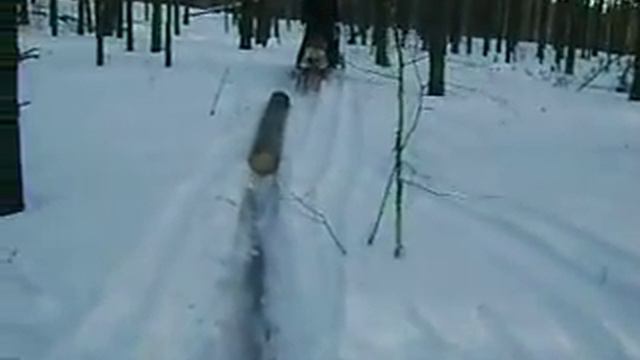 Тяну бревно самодельным снегоходом смотреть онлайн