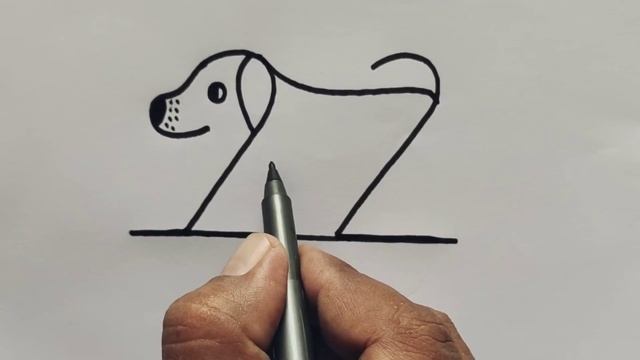 How to Draw Easy Dog From Number 22 | Number Drawing смотреть онлайн