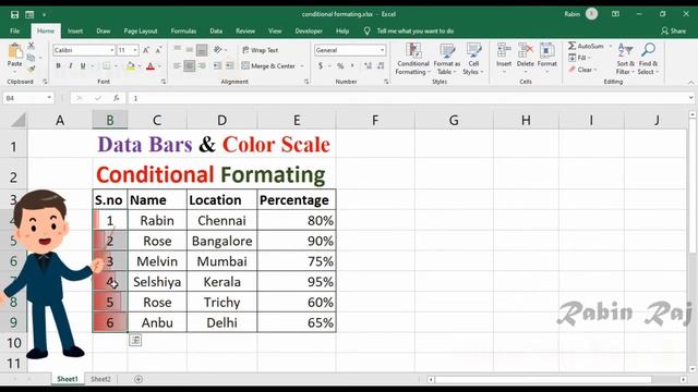 Excel Conditional Formatting : Top - Bottom , DataBars , Color Scale , Icon sets , New Rules смотреть онлайн