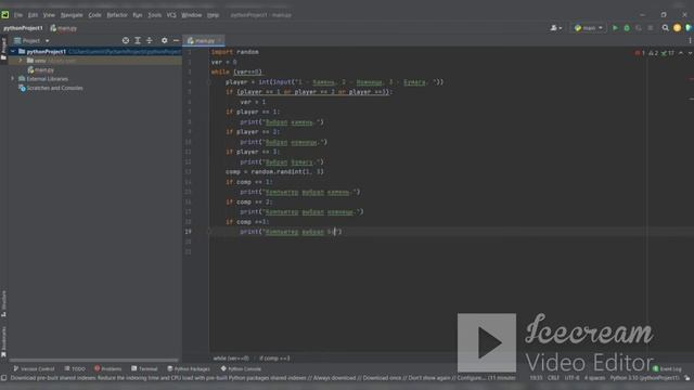 Как создать игру камень ножницы бумага на Python смотреть онлайн