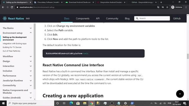 [React Native] #02 - (Windows) Instalação e configuração do React Native p/ android. смотреть онлайн