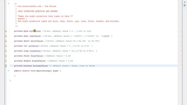 Eight primitive types in Java смотреть онлайн