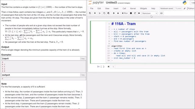 Solving problems on codeforces.com with Python - "116A- Tram" смотреть онлайн