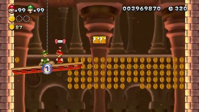 New Super Mario Bros. U Co-op Walkthrough - World 8 - Peach's Castle (All Star Coins) смотреть онлайн