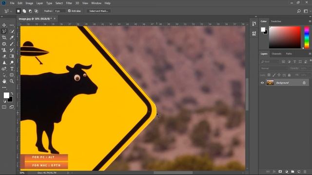 Photoshop Beginners course -- 5. POLYGONAL LASSO TOOL смотреть онлайн
