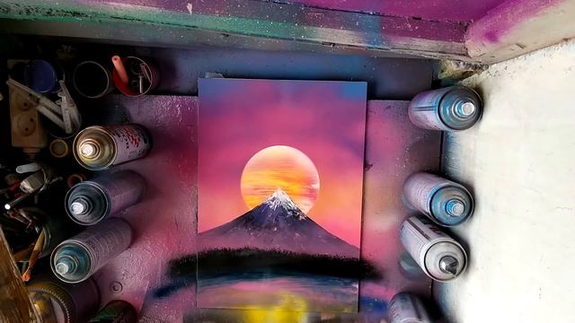 Drawing a pink sunset - Spray Paint Art by Sinokip смотреть онлайн
