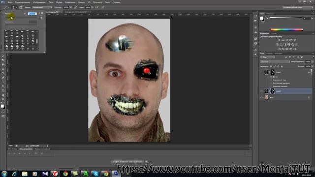Создание терминатора в Adobe Photoshop смотреть онлайн