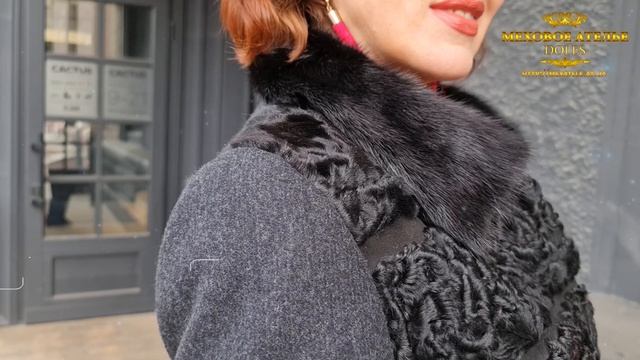 ? Стильное пальто с мехом каракуля. ?? Mexatele. Меховое Ателье Днепр. смотреть онлайн