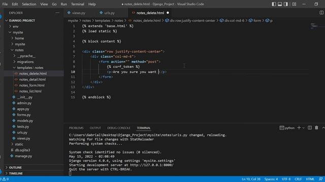 [Part-38] Django 4 Note-Taking App Tutorial: Working With Delete View In Django Class Based Views смотреть онлайн