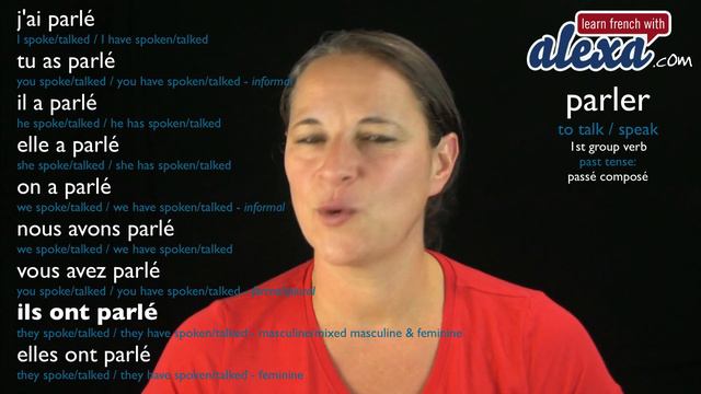 Parler (to talk/speak) — Past Tense (French verbs conjugated by Learn French With Alexa) смотреть онлайн