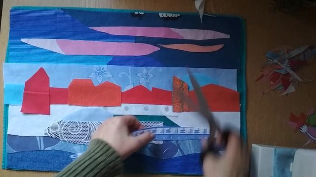 ПАННО? ИЛИ ЛАНЧМАТ?АППЛИКАЦИЯ ИЗ ТКАНИ/ЛОСКУТНАЯ ТЕХНИКА/РАСКЛАДКА ЛОСКУТА/ ДОМИКИ ЗИМНИЙ ПЕЙЗАЖ (1 смотреть онлайн
