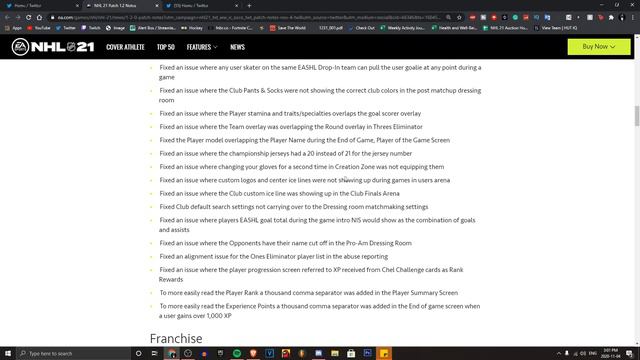NHL 21 1.2 PATCH NOTES! BIG GAMEPLAY CHANGES, EASHL, HUT & MORE! 1.2 PATCH NOTES смотреть онлайн