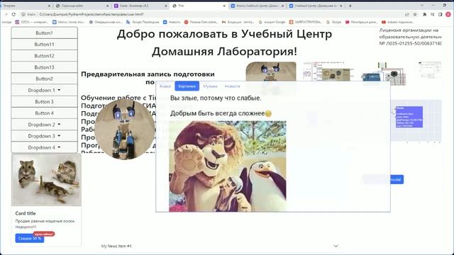 Соцсеть своими руками. Инструменты: python, html bootstrap. Много видео на одной странице. смотреть онлайн