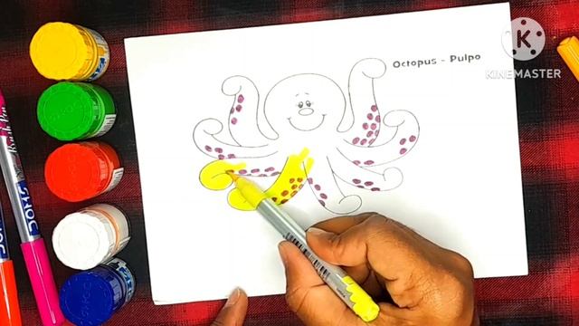 Drawing an Octopus with 8 Different Colors For kids,Toddlers |Step by Step Colouring Octopus Video смотреть онлайн