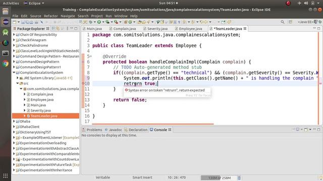 Complain Escalation System with the help of Chain of Responsibility. смотреть онлайн