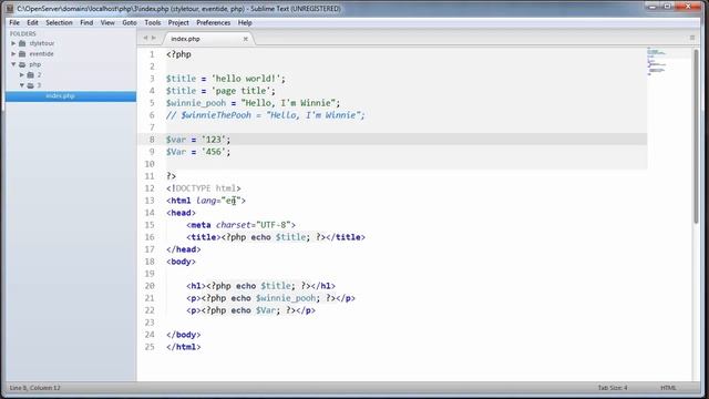 3 PHP переменные и константы смотреть онлайн