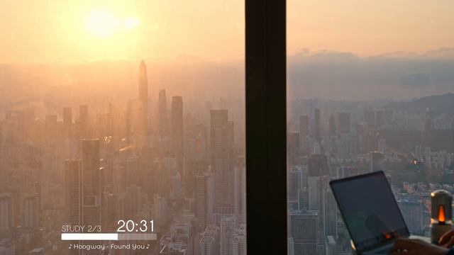 3-Hour Study With Me _ Shenzhen Sunset _ Pomodoro 50-10 _ Relaxing Lo-Fi _ Day 166
