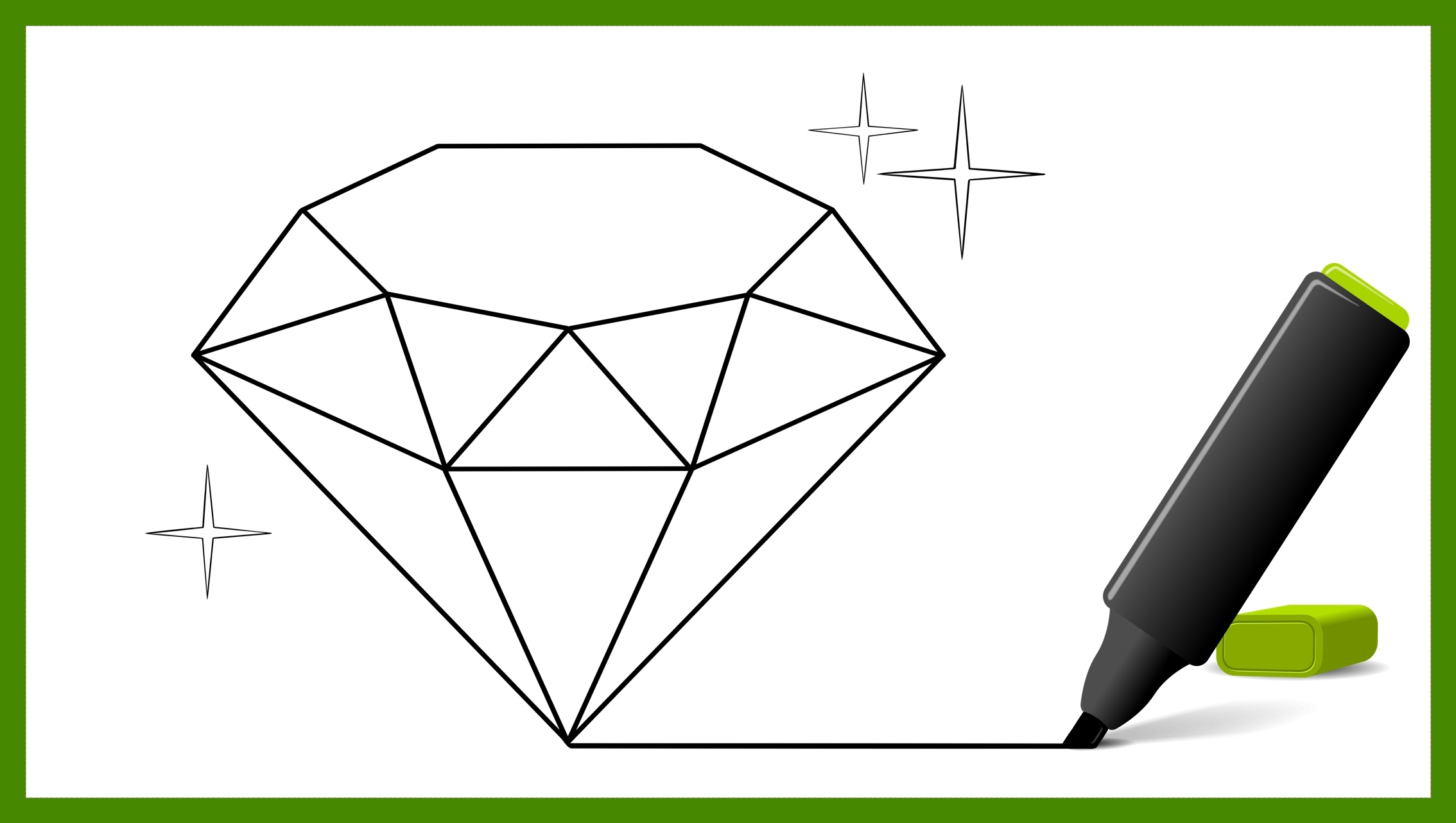 COMO DIBUJAR UN DIAMANTE \\ Как нарисовать бриллиант