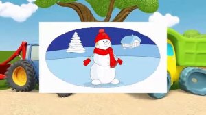 Мультик   Раскраска  Учим цвета   Новогодняя раскраска  Елка, Снеговик, Снегурочка, Дед Мороз