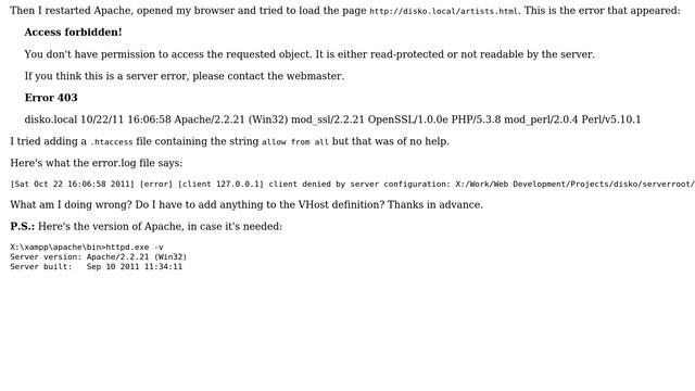 DevOps & SysAdmins: Trying to play with apache virtual hosts, getting access forbidden errors смотреть онлайн