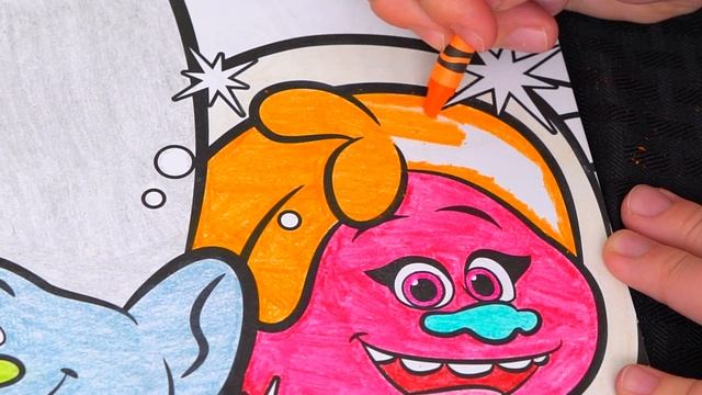 Coloring Trolls Poppy, Branch, DJ Suki, Guy Diamond Coloring Page Crayola Crayons | KiMMi THE CLOWN смотреть онлайн