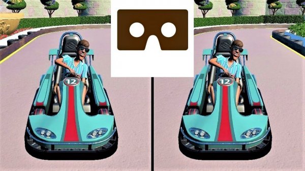 VR 3D video Planet Coaster Castle Karts 3D SBS для VR очков
