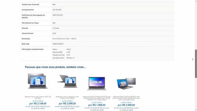 notebook Asus X515JA-BR3932W notebook para estuda com ssd e core i3 смотреть онлайн
