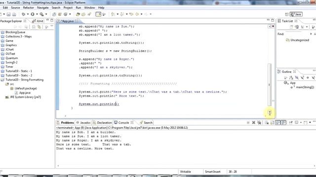 Learn Java Tutorial for Beginners, Part 20 StringBuilder and String Formatting смотреть онлайн