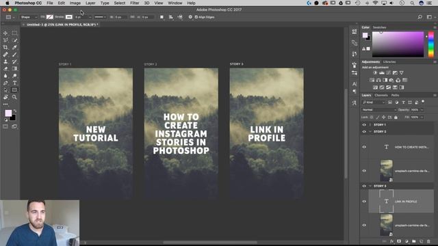 How to Make Creative Instagram Stories | Photoshop Tutorial смотреть онлайн