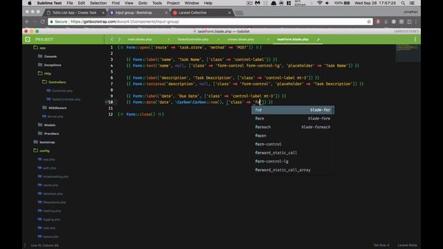 Laravel 5.7 - Beginners - ToDo List App - Lesson 2: Create View & Storing Data In Our Database смотреть онлайн