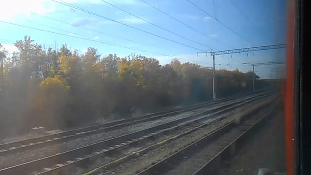 Станция Капеллы, вид из окна поезда, сентябрь 2014 смотреть онлайн