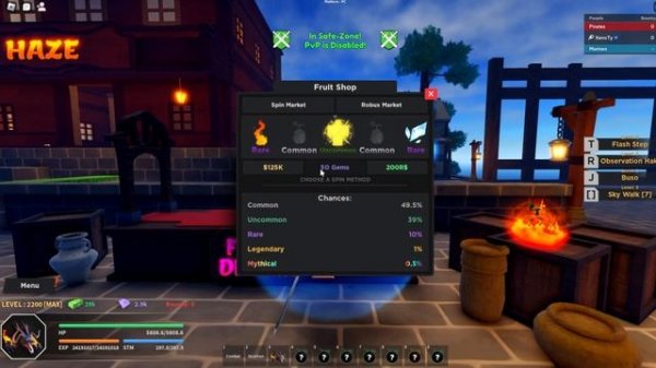 (CODE) Spending $15,000 Robux For 0.5% MYTHIC Dragon Fruit In Roblox HAZE PIECE