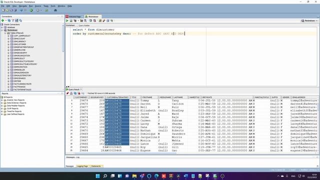 ORACLE SQL TUTORIAL: Order ROWS IN SQL DEVELOPER | Order by смотреть онлайн
