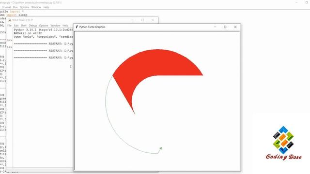 Drawing Chrome logo Using Python Turtle || Python Turtle library смотреть онлайн