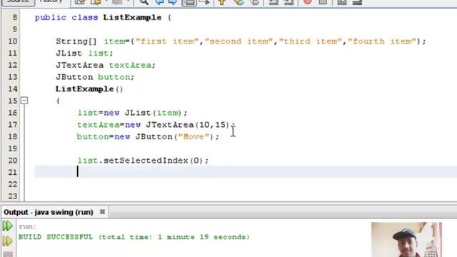 Java Swing Tutorial 14 - How to create a JList - Part 1 смотреть онлайн