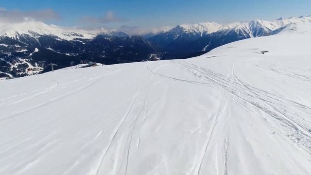Архыз, северный склон: полный спуск через верхнее озеро смотреть онлайн