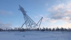 Падение опоры ЛЭП. Строим ЛЭП на Колыме. ВЛ 220кВ Оротукан-Палатка-Центральная