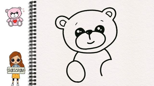 Как нарисовать и раскрасить милого плюшевого мишку. смотреть онлайн