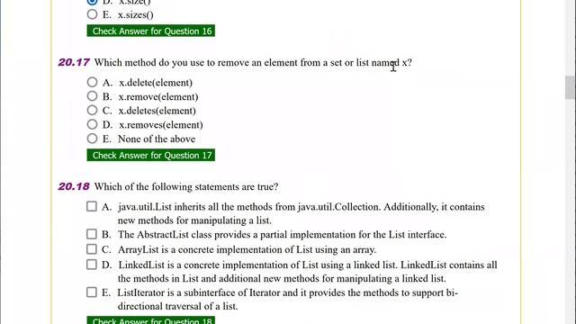 Daniel Liang Java Chapter 20 Multiple Choice Question Part 1 смотреть онлайн