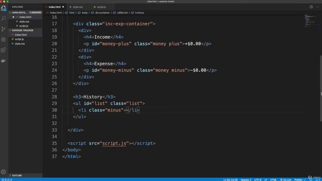Expense Tracker using java-script ep 2 Project HTML смотреть онлайн