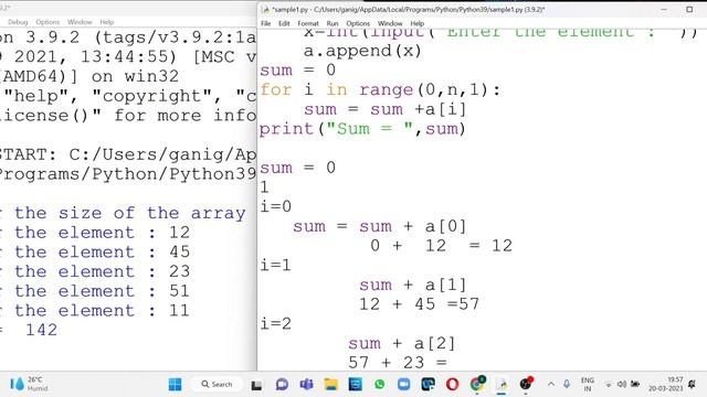 Python Programming # 9 Sum of an array elements смотреть онлайн