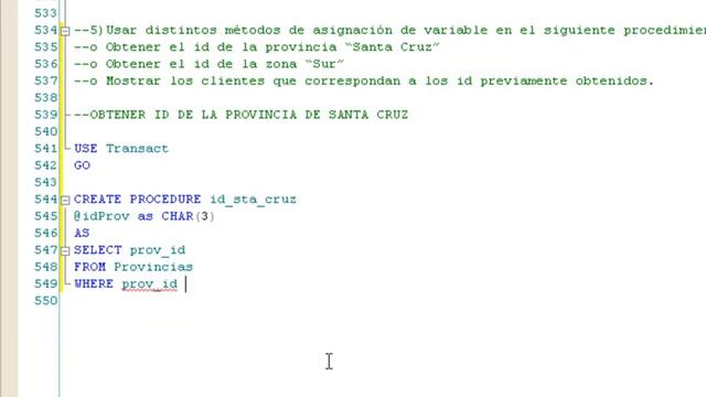 Transact SQL Procedimiento Almacenado (Ejemplo 4) смотреть онлайн