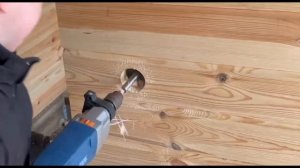 Сверление подрозетника в дереве сверлом форстнера