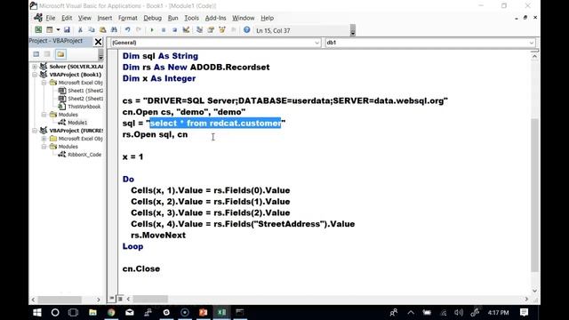 Accessing SQL Server frm VBA смотреть онлайн