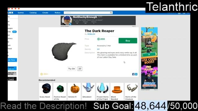 Roblox Released the Dark Reaper Hood Again... :D смотреть онлайн