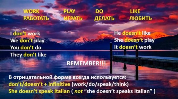 Present Simple Negative Урок 1