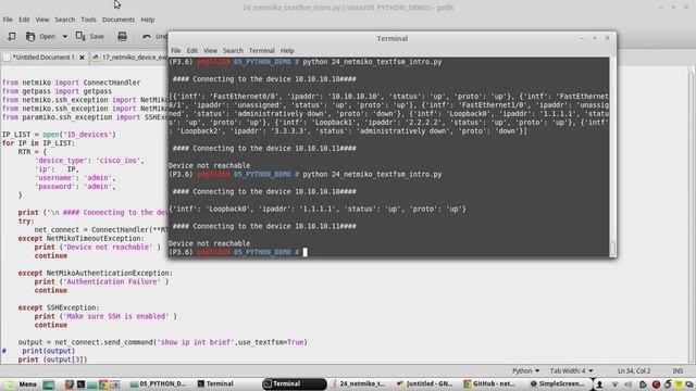 How to Parse Cisco Device configuration in Python 3 using TEXTFSM example | Part 28 | Using NETMIKO смотреть онлайн